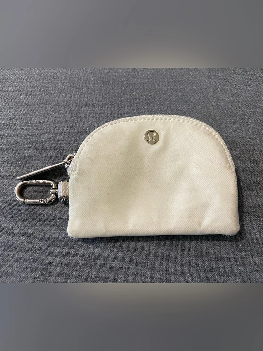 lululemon athletica Cream Mini Zip Pouch with Clip